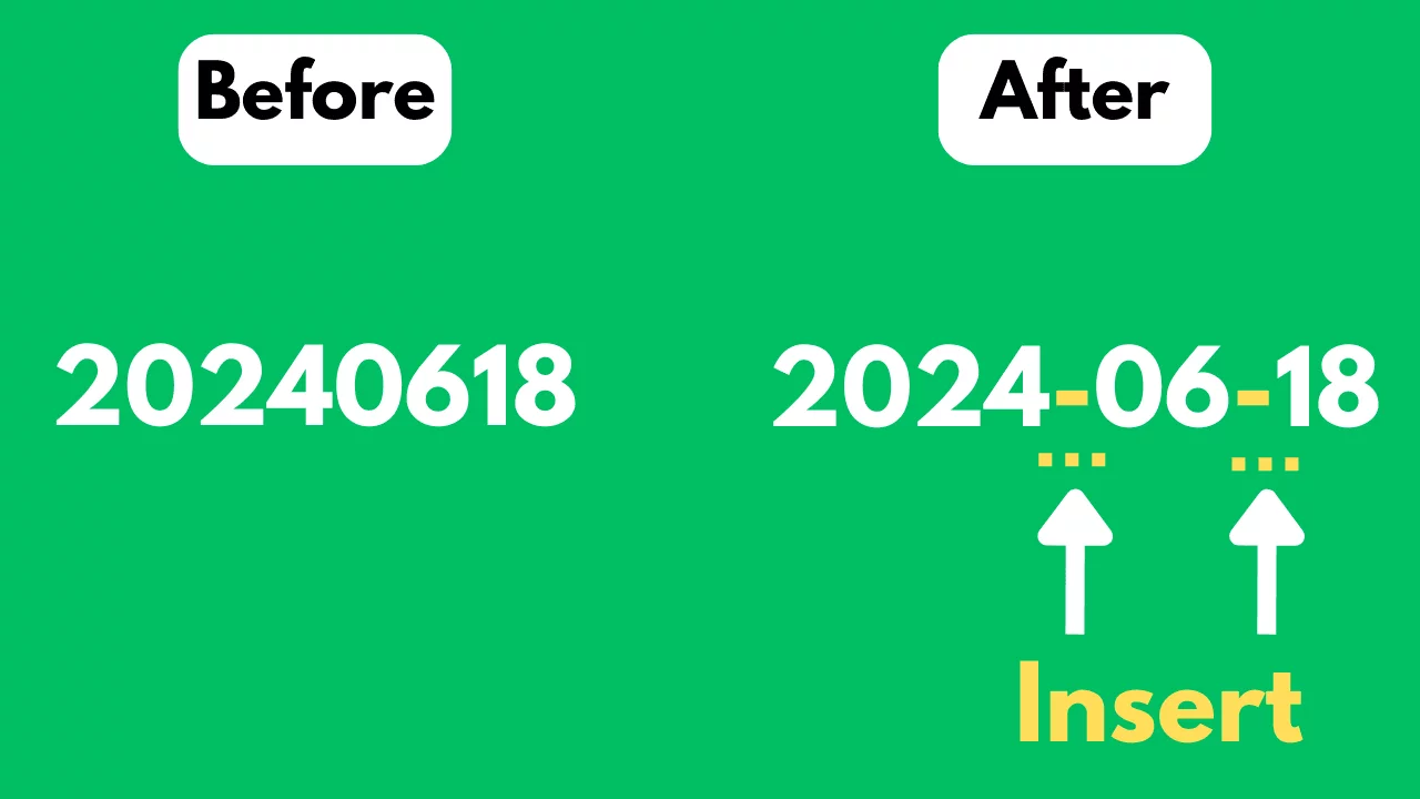 How to Insert Letters at Specific Positions in Existing Strings in Bulk in Excel for Free?